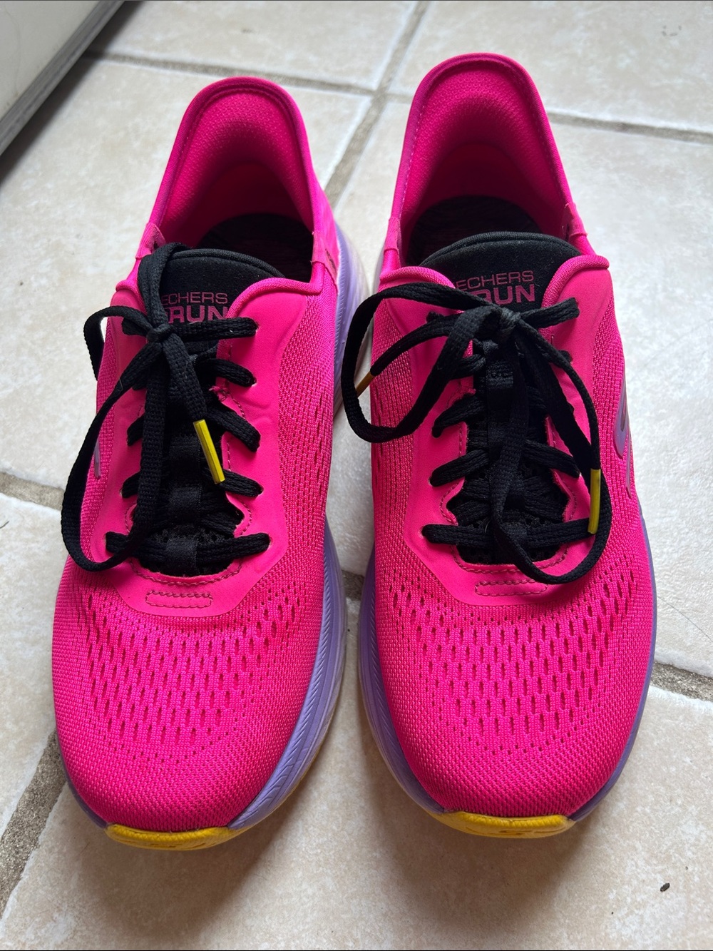Skechers Hot Pink and Black Women's Athletic Running Shoes